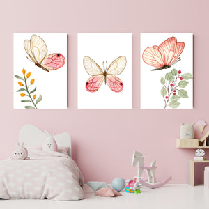 Set 3 Tablouri  Multicanvas Butterfly