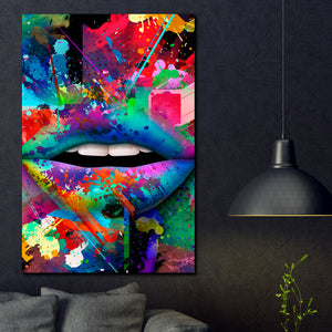 Tablou canvas Black Music Lips